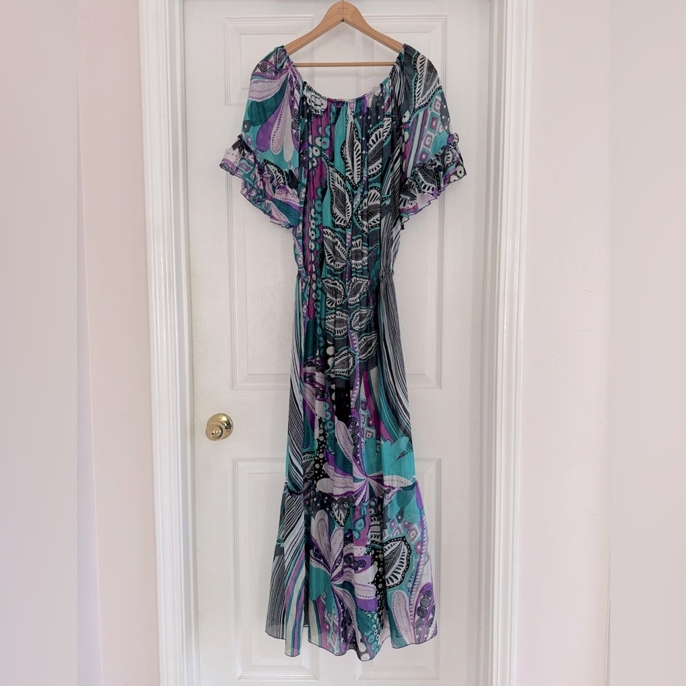 Pop Saint Barth silk floral maxi summer beach dress - S-M